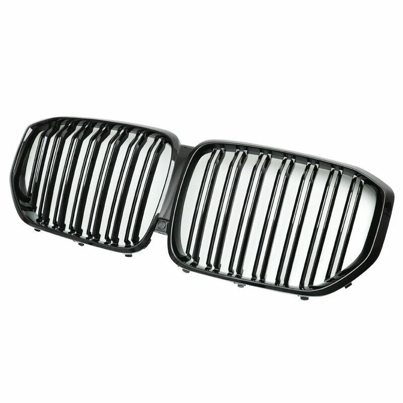 FOR BMW X5 G05 GLOSS BLACK TWIN DUAL SLAT KIDNEY GRILL GRILLE 2018 ONWARDS MODEL - Image 2