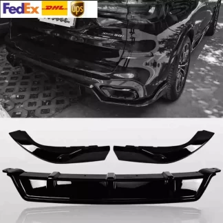 For BMW X5 G05 M 2019-2023 Gloss Black Rear Bumper Lip Diffuser Spoiler 3Pcs