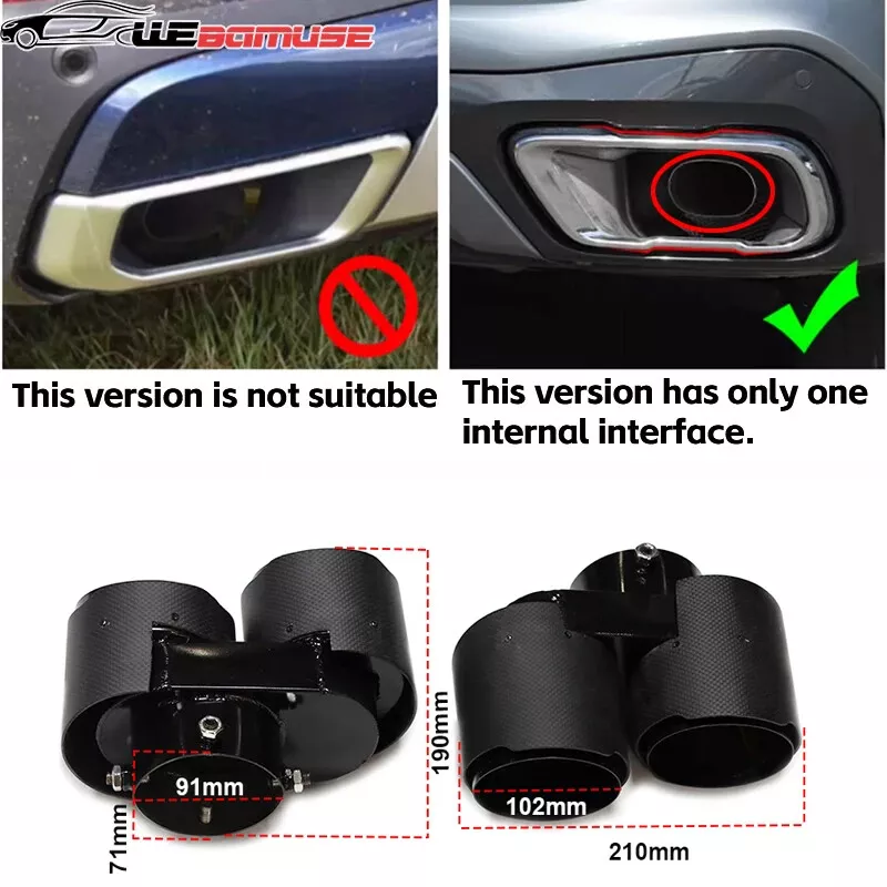 Stainless Steel Carbon Fiber Black for BMW X5 G05 X6 G05 Exhaust Tailpipe - Image 4