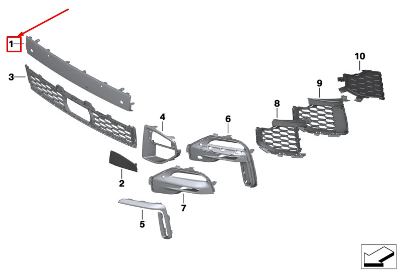 BMW X5 G05 Front Bumper Trim 51118099662 NEW ORIGINAL - Image 3