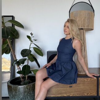 Open Back Denim Dress