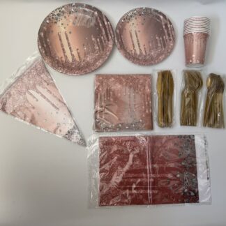 🌸 Dusty Pink Party Set – Elegant & Modern