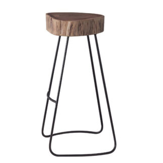 ATRIUM Σκαμπό BAR, Μέταλλο Βαφή Μαύρο, Ξύλο Ακακία Φυσικό ΕΑ7107 Μαύρο, Φυσικό από Μέταλλο, Ξύλο 45x42x +/- 76cm 1τμχ