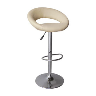 BELT Σκαμπό BAR με Πλάτη, Βάση Χρώμιο, PU Μπεζ, Ρύθμιση Ύψους, Περιστρεφόμενο ΕΜ204,1 Μπεζ-Tortora-Sand-Cappuccino, Χρώμιο - Inox από PU - PVC, Μέταλλο 54x49x61/82-82/103cm 2τμχ