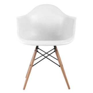 ALEA Wood Πολυθρόνα Ξύλο, ΡΡ Άσπρο ΕΜ129,1W Άσπρο, Φυσικό από PP - PC - ABS, Ξύλο 62x58x81cm 4τμχ