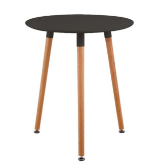 ART Τραπέζι Οξιά Φυσικό, MDF Μαύρο Ε7089,2 Μαύρο, Φυσικό από Ξύλο Φ60 H.70cm 1τμχ
