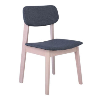 DAMA Καρέκλα Τραπεζαρίας Οξιά Φυσικό, Ύφασμα Γκρι Ε7871,1 Γκρι, Φυσικό από Ξύλο, Ύφασμα 48x51x83cm 2τμχ