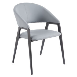 DELI Πολυθρόνα Μέταλλο Βαφή Μαύρο, Pu Γκρι ΕΜ175,2 Γκρι, Μαύρο από PU - PVC, Μέταλλο 52x62x83cm 2τμχ