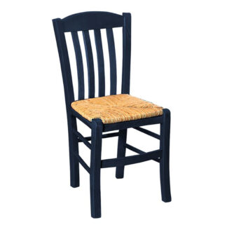 CASA Καρέκλα Οξιά Βαφή Εμποτισμού Ανιλίνη Μπλε, Κάθισμα Ψάθα Ρ966,Ε3 από Ξύλο, Ψάθα 42x45x88cm 1τμχ