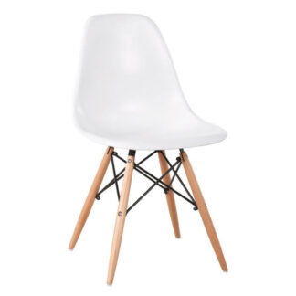 ART Wood Καρέκλα Τραπεζαρίας – Κουζίνας, Πόδια Οξιά, Κάθισμα PP Άσπρο - Πλήρως K/D ΕΜ123,1KD Άσπρο, Φυσικό από PP - PC - ABS, Ξύλο 46x49x82cm 4τμχ