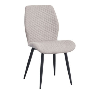 CLARA Καρέκλα Τραπεζαρίας Μέταλλο Βαφή Μαύρο, Ύφασμα Sand ΕΜ7914,2 Μαύρο, Μπεζ-Tortora-Sand-Cappuccino από Μέταλλο, Ύφασμα 50x62x87cm 2τμχ