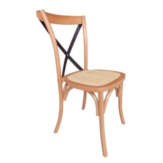 DESTINY Καρέκλα Metal Cross Τραπεζαρίας Οξιά Φυσικό, Κάθισμα Ψάθα, Στοιβαζόμενη Ε7020,C από Ξύλο 48x52x89cm 1τμχ