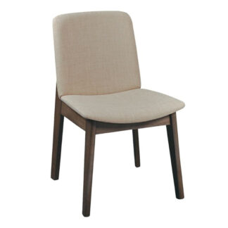 EMMA Καρέκλα Τραπεζαρίας Οξιά Καρυδί, Ύφασμα Μπεζ Ε7872,4 Καρυδί, Μπεζ-Tortora-Sand-Cappuccino από Ξύλο, Ύφασμα 49x57x83cm 2τμχ
