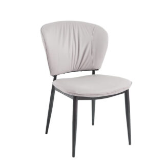 DIMA Καρέκλα Τραπεζαρίας- Κουζίνας, Μέταλλο Βαφή Μαύρο, Pu Γκρι-Μπεζ ΕΜ173,1 Γκρι, Μαύρο από PU - PVC, Μέταλλο 53x70x82cm 2τμχ